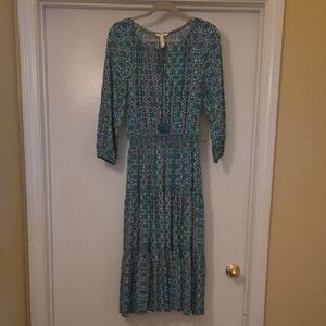 Matilda Jane Teal Floral Long Sleeve Dress